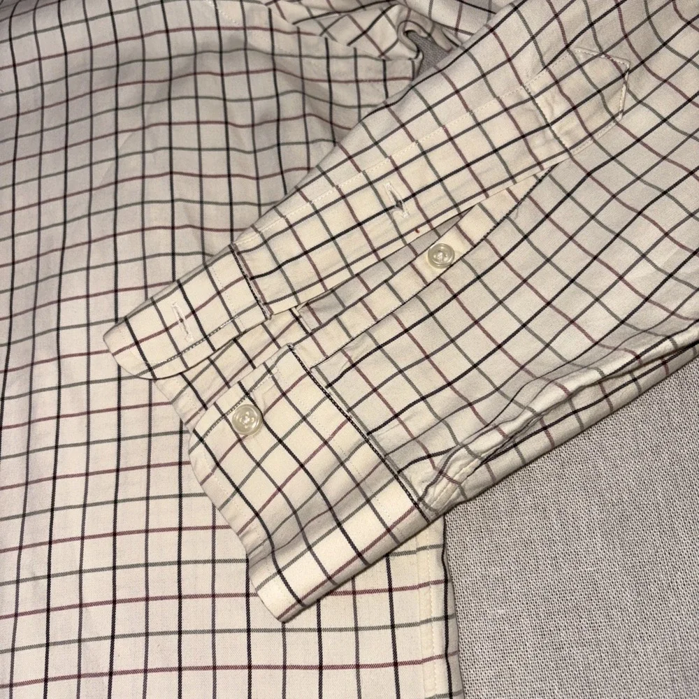 Ralph Lauren‎ Shirt Mens Large Beige Red Green Check Button Down Oxford Pony